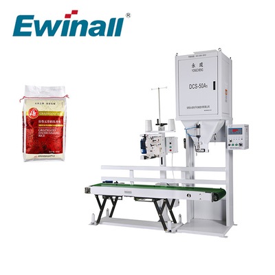 De Verpakkende Machine van de Ewinall DCS-50A1 5kg 10kg 15kg 25kg Rijst met Transportband het Naaien